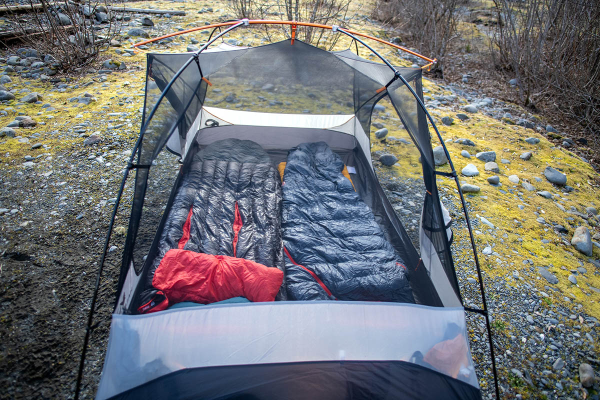 REI Co-op Half Dome SL 2 Plus tent (with sleeping bags inside)